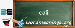 WordMeaning blackboard for cali